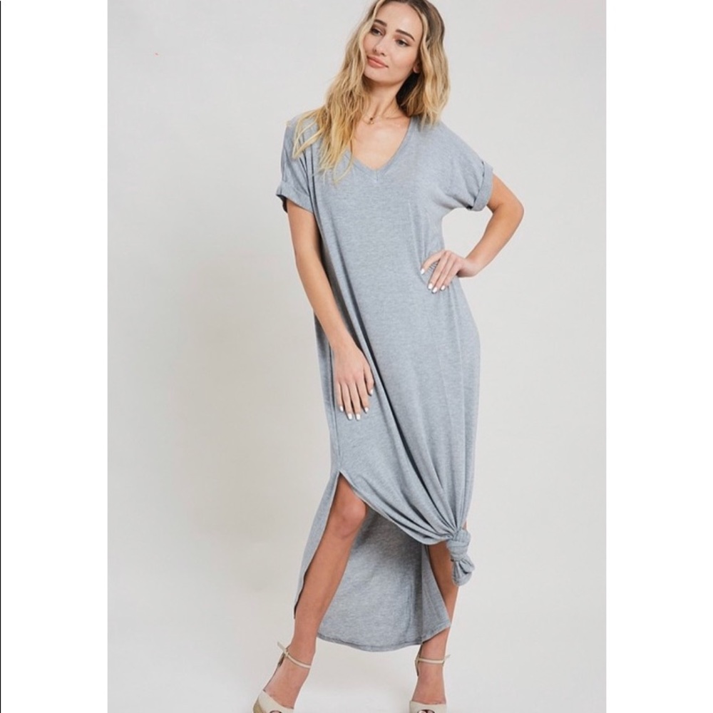 NEW! Gray Maxi Dress! - Picture 3 of 6